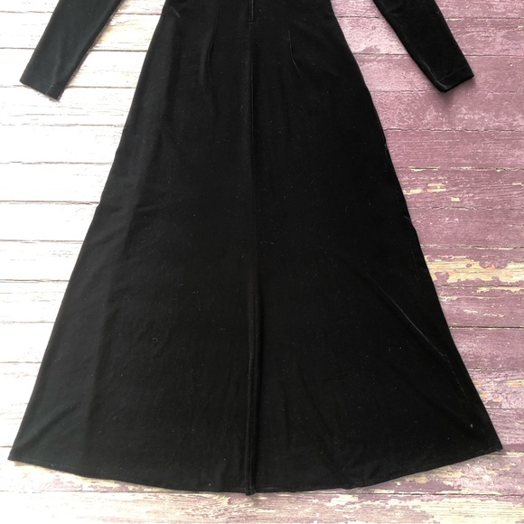 Tadashi Vintage Velvet Long Sleeved Maxi Dress Rhinestone Y2K 90s - Picture 9 of 13